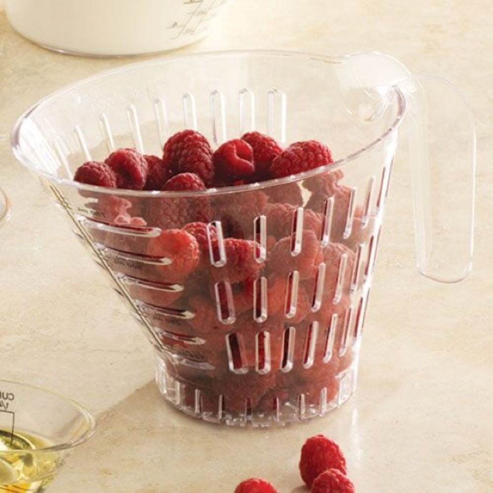 Pampered Chef Easy Read Measuring Colander Strainer Clear Plastic 3 Cup 2324